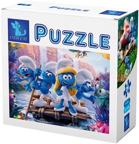 Cute Cat  Smurfs  2 in 1  Puzzle / CR-2026 / 21 Pieces &  24 Pieces