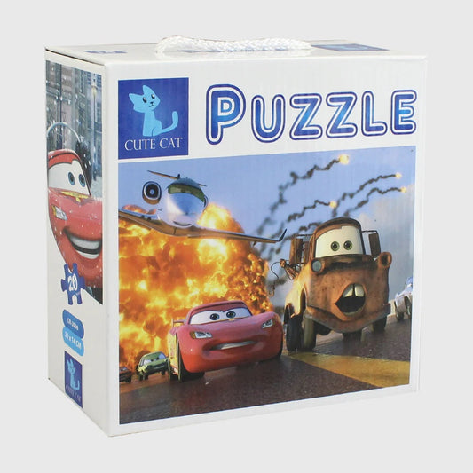 Cute Cat  Cars  2 in 1  Puzzle / CR-2038 / 20 Pieces & 24 Pieces