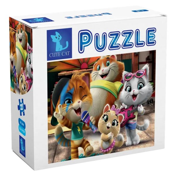 Cute Cat  44 Cats  2in1   Puzzle / CR-2058 / 20 Pieces & 24 Pieces