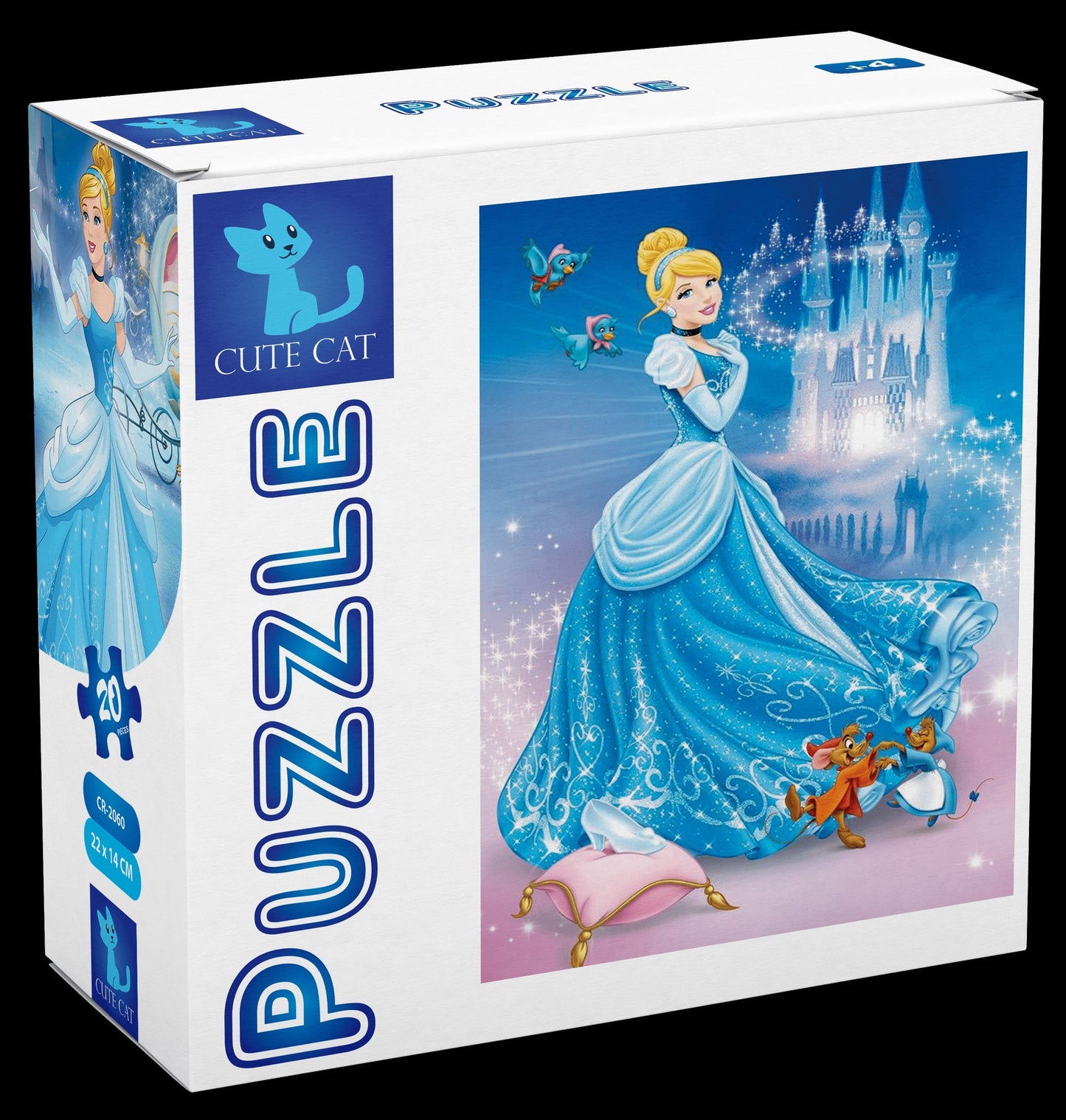 Cute Cat  Cinderella  2in1 Mini  Puzzle / CR-2060 / 20 Pieces & 24 Pieces