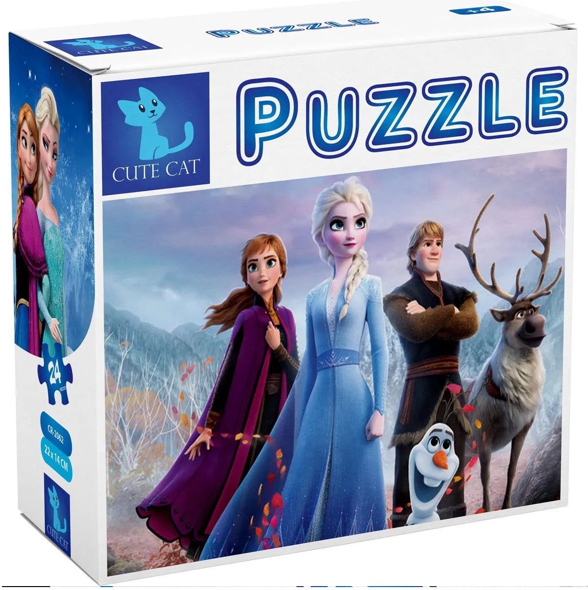 Cute Cat  Frozen 2x1 Mini  Puzzle / CR-2062 / 20 Pieces & 24 Pieces