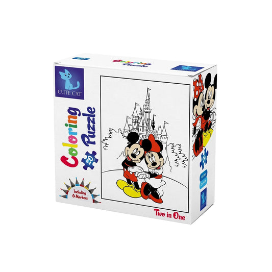 Cute Cat  Micky Coloring 2 in 1  Puzzle / CLR-3009 / 20 Pieces & 24 Pieces