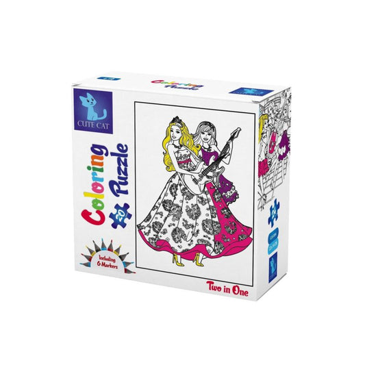 Cute Cat  Barbie Coloring  2 in 1  Puzzle / CLR-3004 / 20 Pieces & 24 Pieces